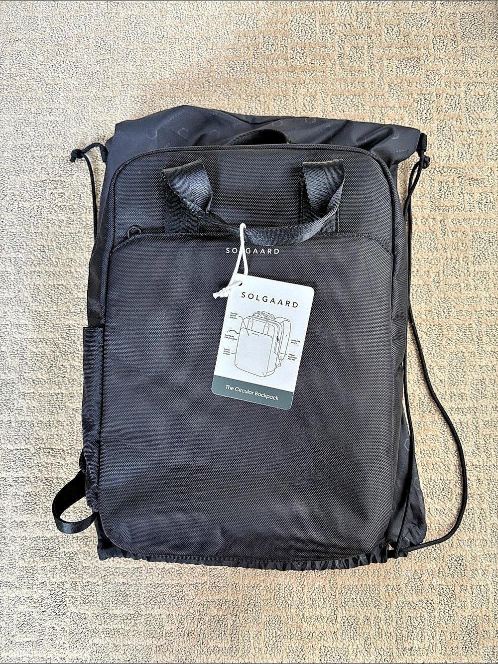Solgaard The Circular Backpack Travel Bag Black NWT
